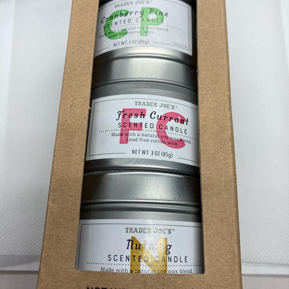 New Trader Joe’s Three Pack Tin Trio Candle Set